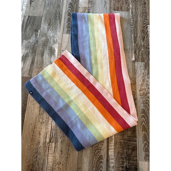 Vintage Gap Y2K Lambswool Rainbow Striped Scarf Winter Pride Multicolor Shawl - Picture 1 of 7